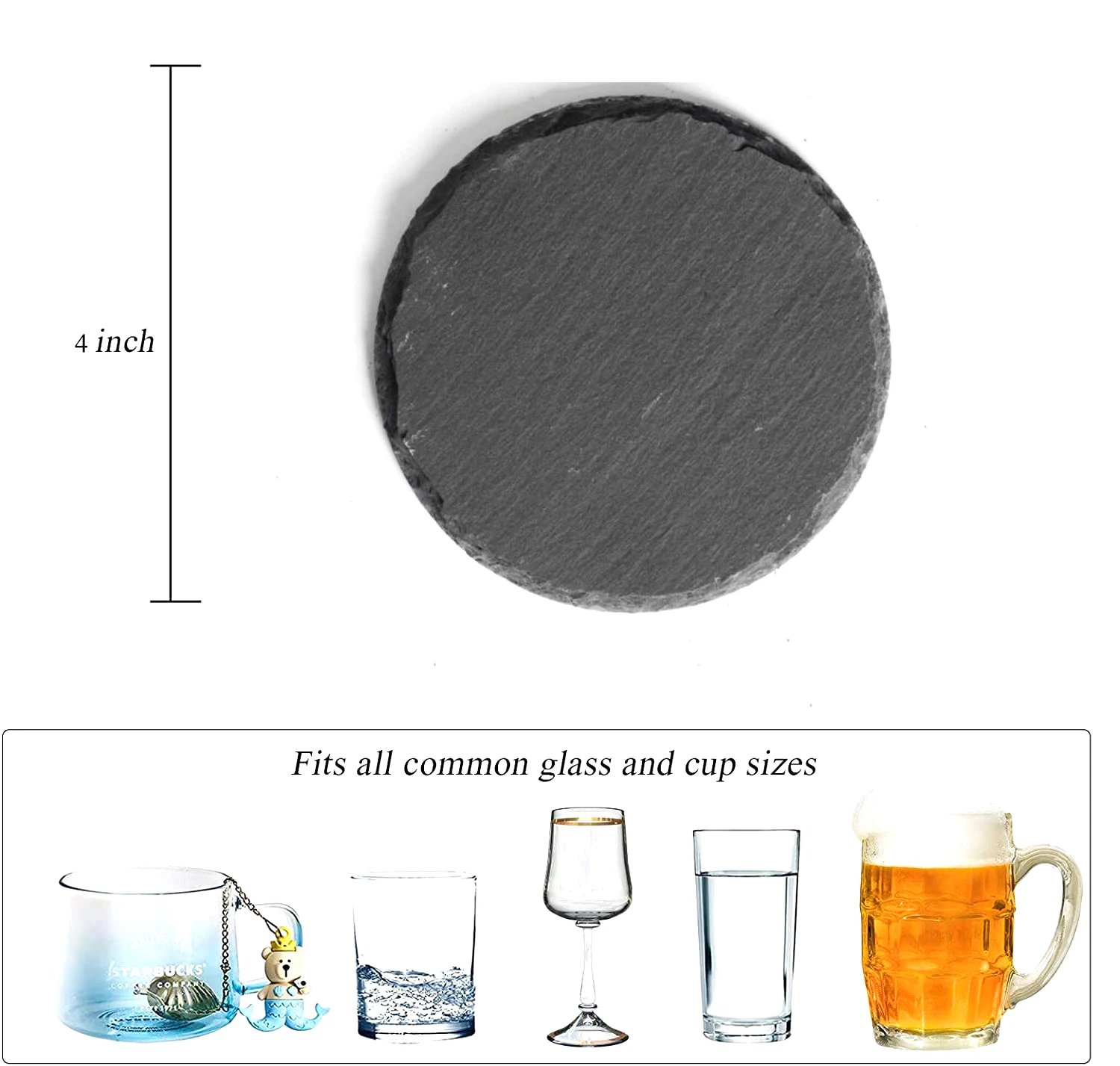 Slate Coasters Bulk.round Black Absorbent Square Cute Blank Tea
