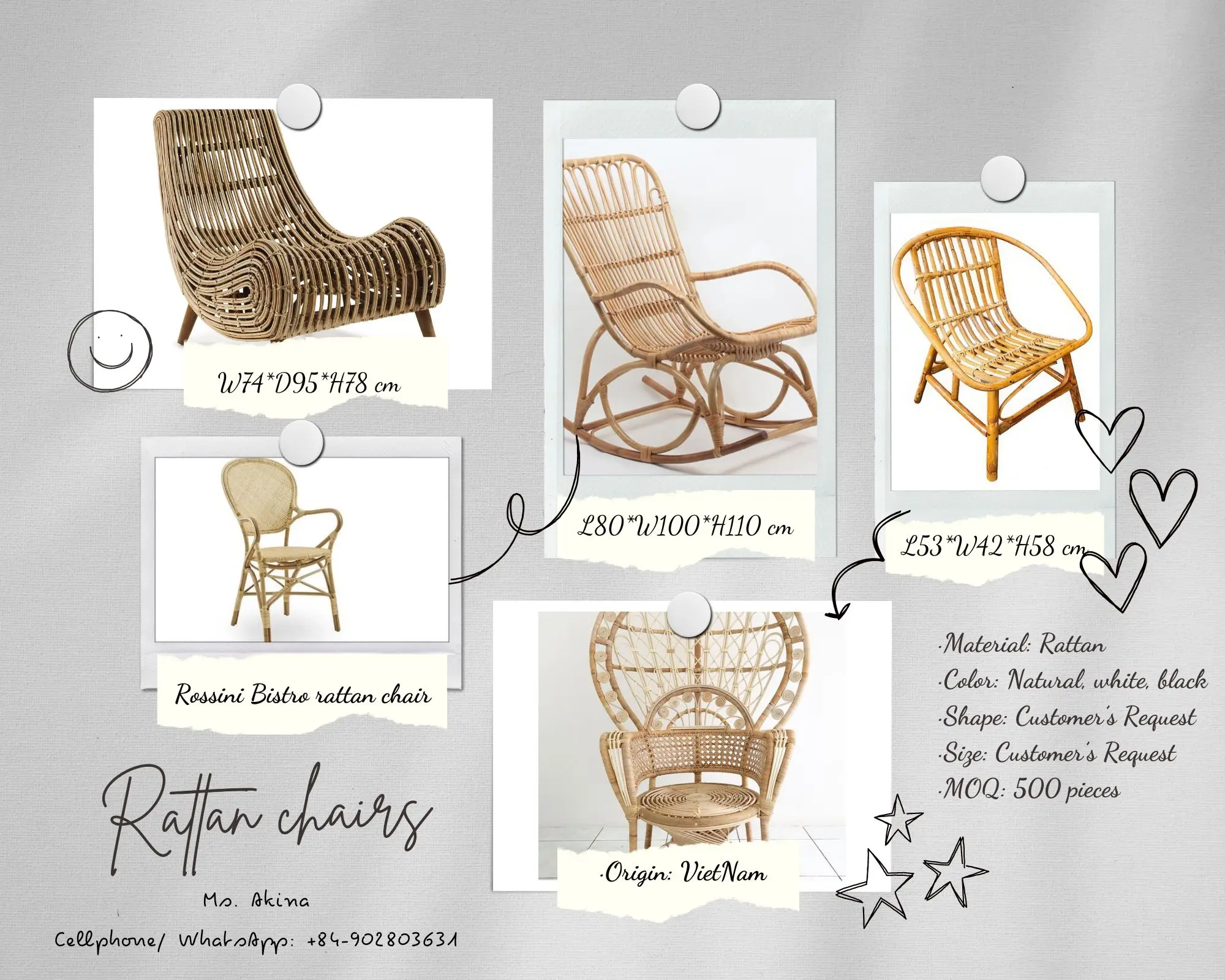 Chea Rathan Cheap Natural Rattan Chair - Popular Nordic Style Akina