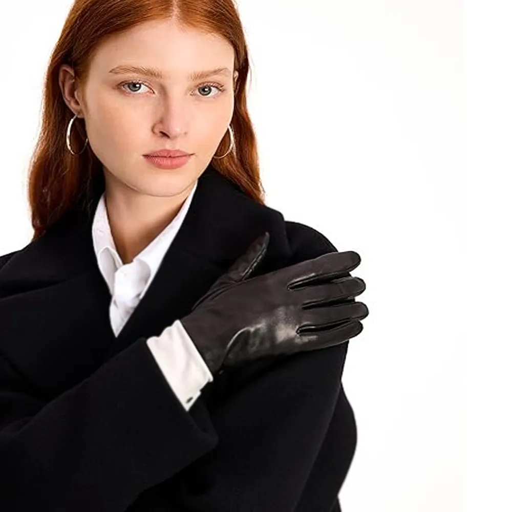 Лучший материал удобные дышащие кожаные перчатки с полным пальцем из Пакистана новейший дизайн Модные для женщин