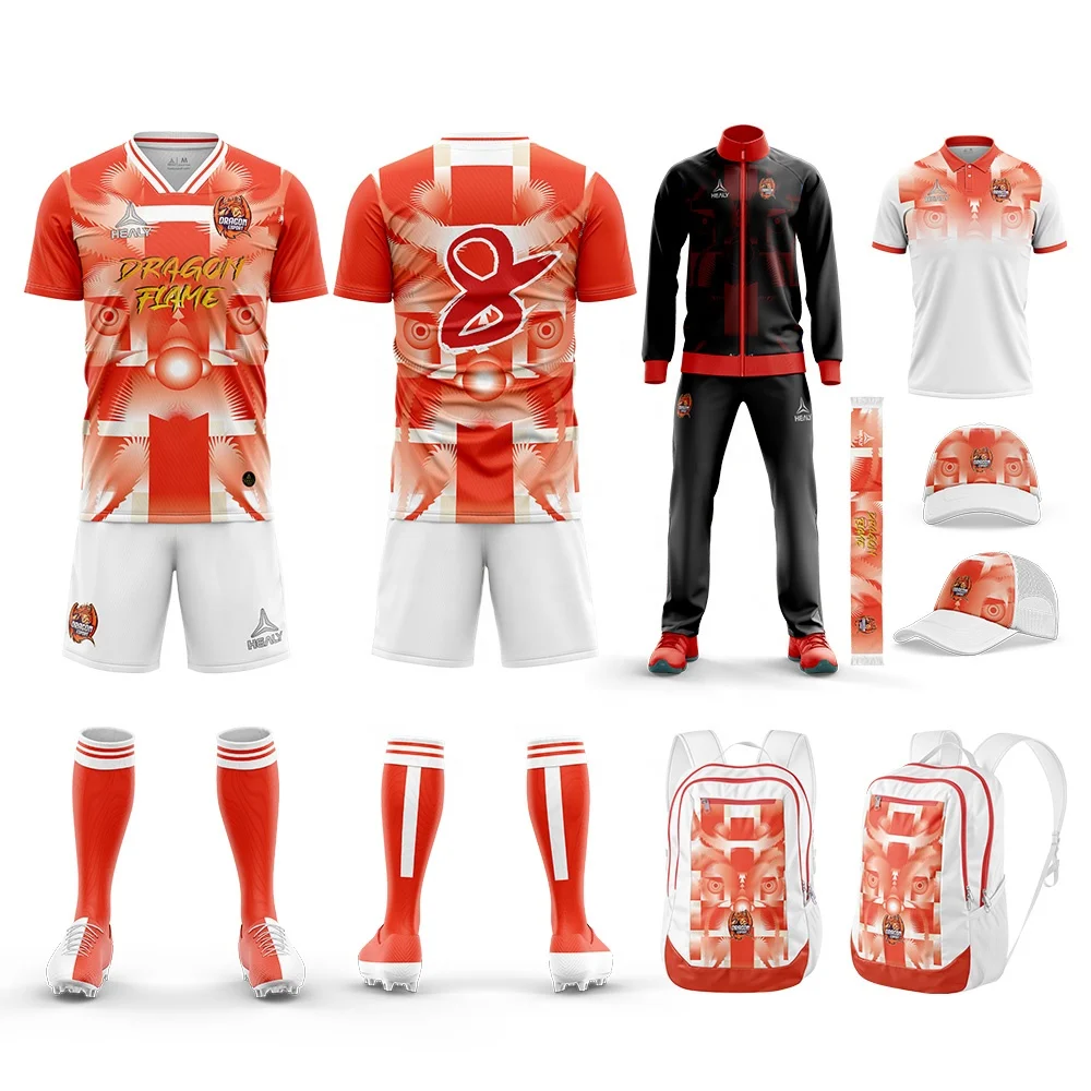 Custom Design Full Set Soccer Uniform For Kids High Quality Youth Soccer Team Jerseys Uniform