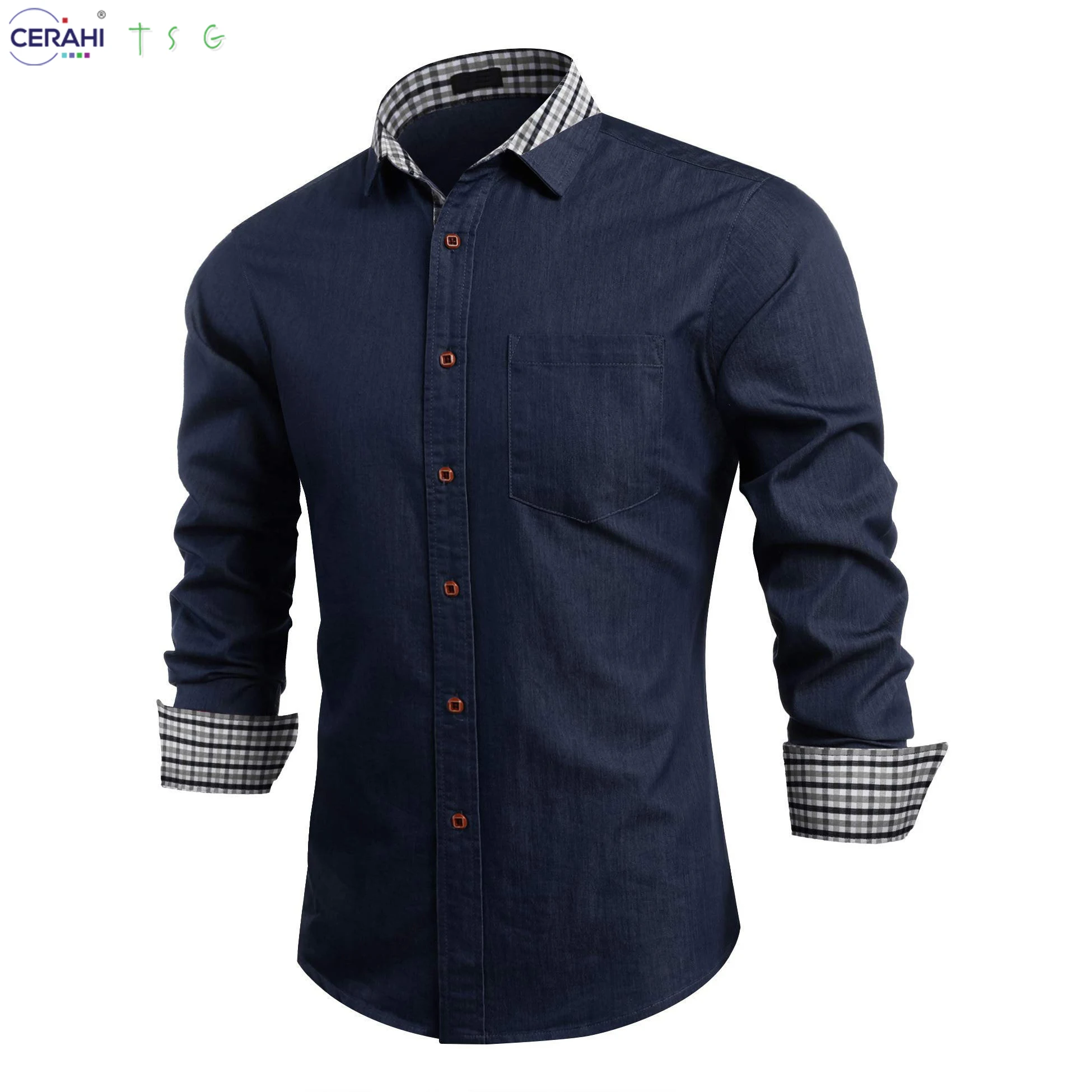 2023 Professional High Quality Men's Casual Dress Shirt Button Down ...