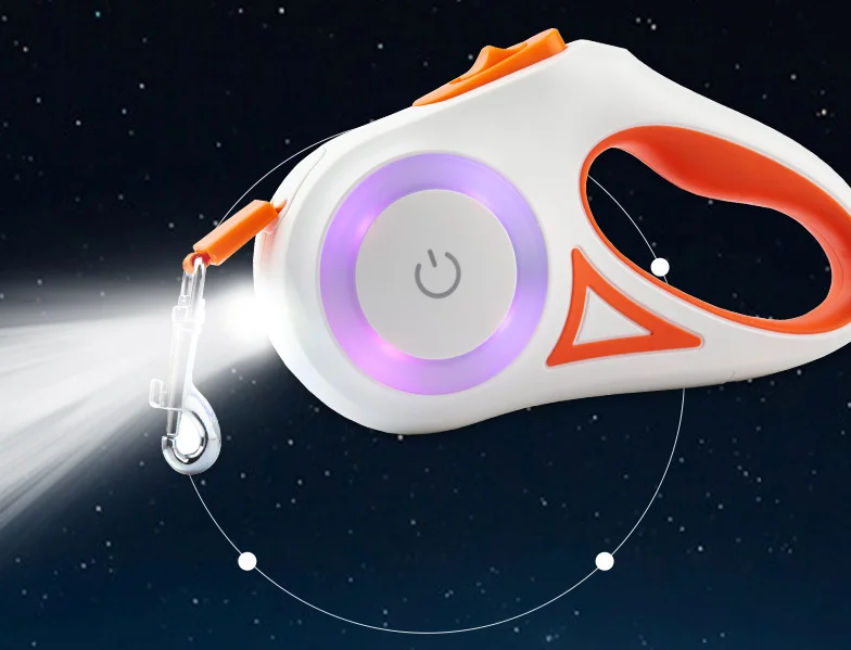 Retractable Dog Leash With Bright Led Flashlight Factory Custom Logo