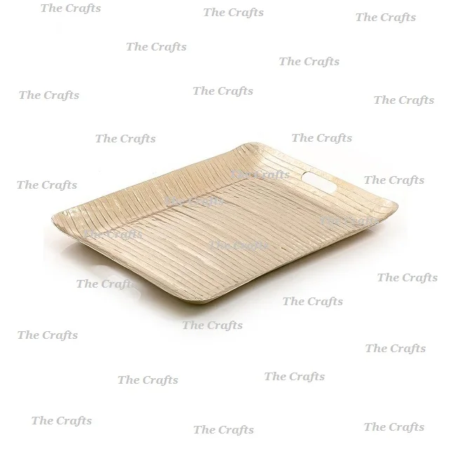 Latest Design Aluminium Gold Color Serving Tray With Prime Quality Customized Size and Shape Food Tray