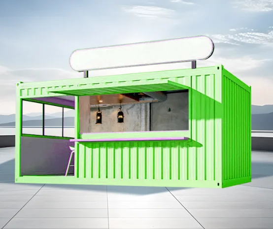 Competitive Price 40Ft Mobile Fast Food Coffee Shop Prefabricated Steel Retail Kiosk Movable Container Store Houses