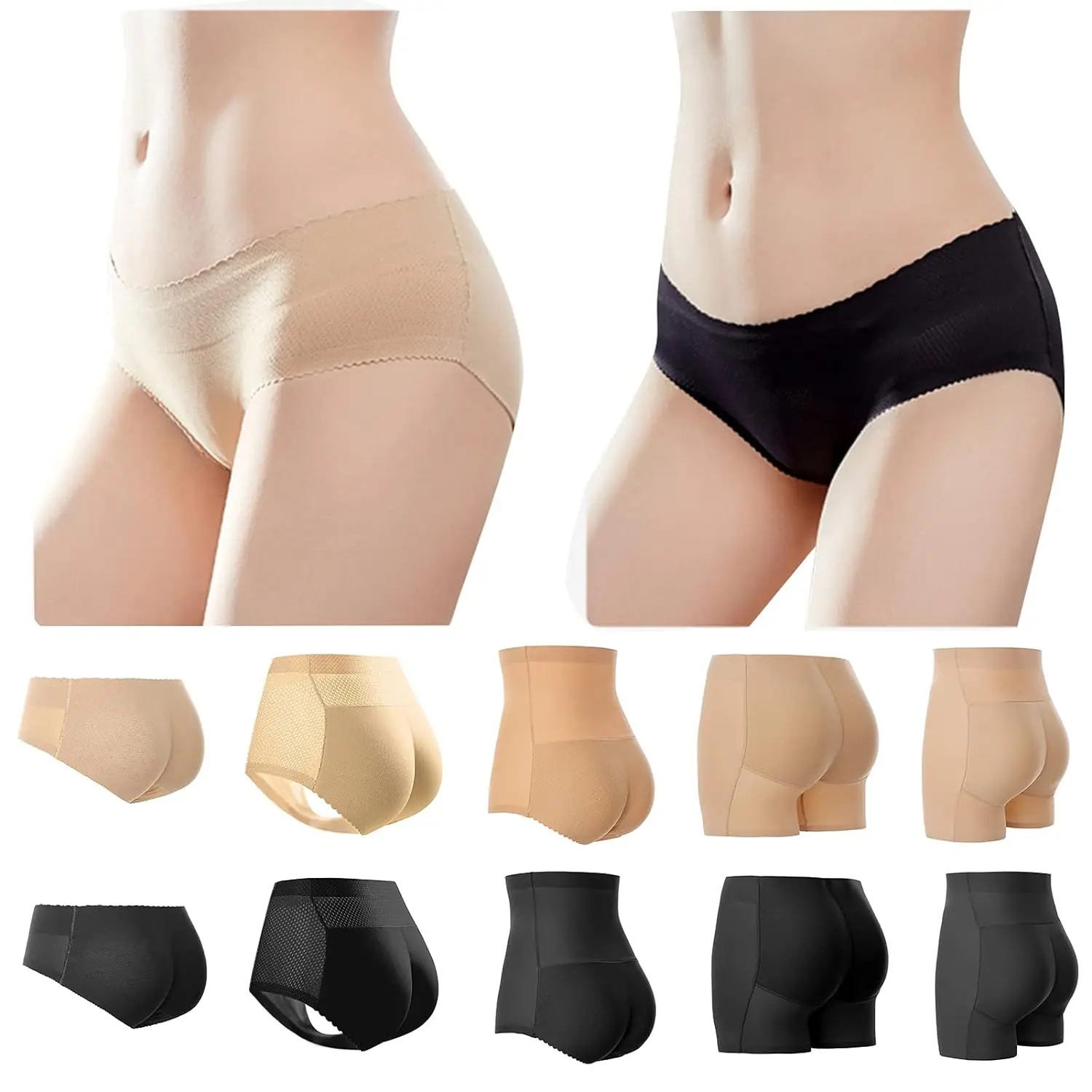 FXTYK Damen Shapewear Thong - Bauchweg Control Hohe Taille Butt Lifter Unterwäsche