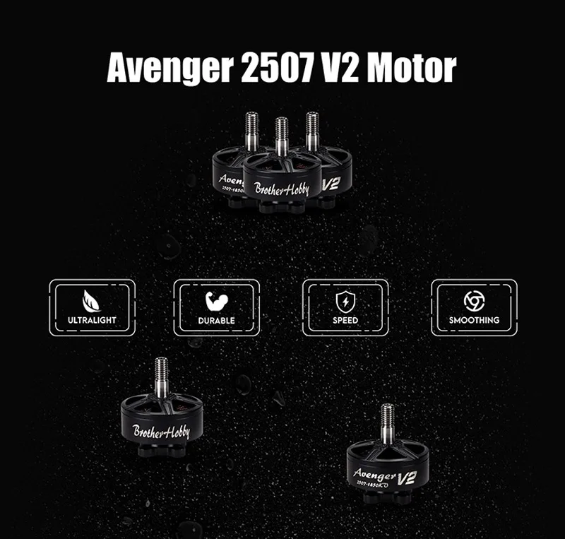 Avenger 2507 V2 1750KV/1850KV Motor Crossing Motor Competition Long Voyage FPV Brushless Motor