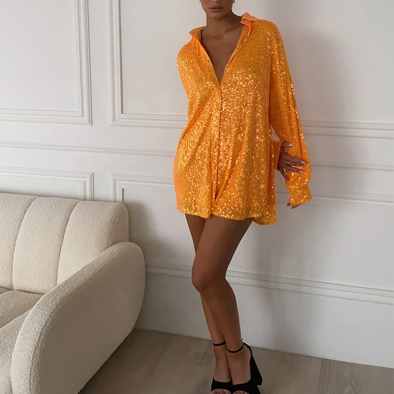 oversized glitter shirt dress Late but I'm Best Dressed Oversized Sequin T-shirt Dress