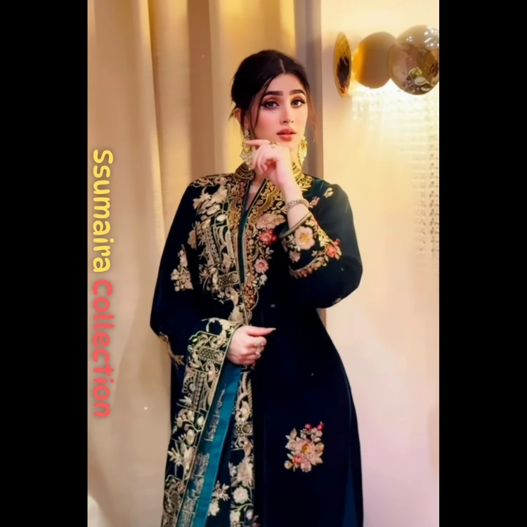 Shop Luxurious Emerald Green Velvet Shalwar Kameez Shop Luxurious Emerald Green Velvet Shalwar Kameez