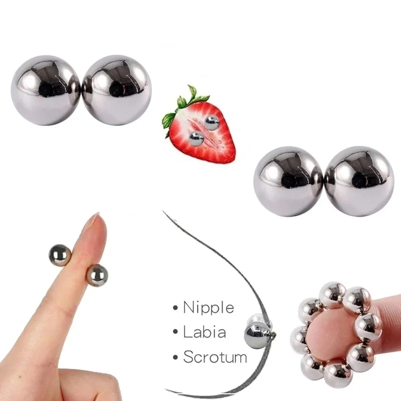 Magnetic Balls Wholesale Powerful Magnet Orbs Breast Labia Scrotum Cock Masturbate BDSM Stainless Steel Nipple Clamps Sex Toys168030