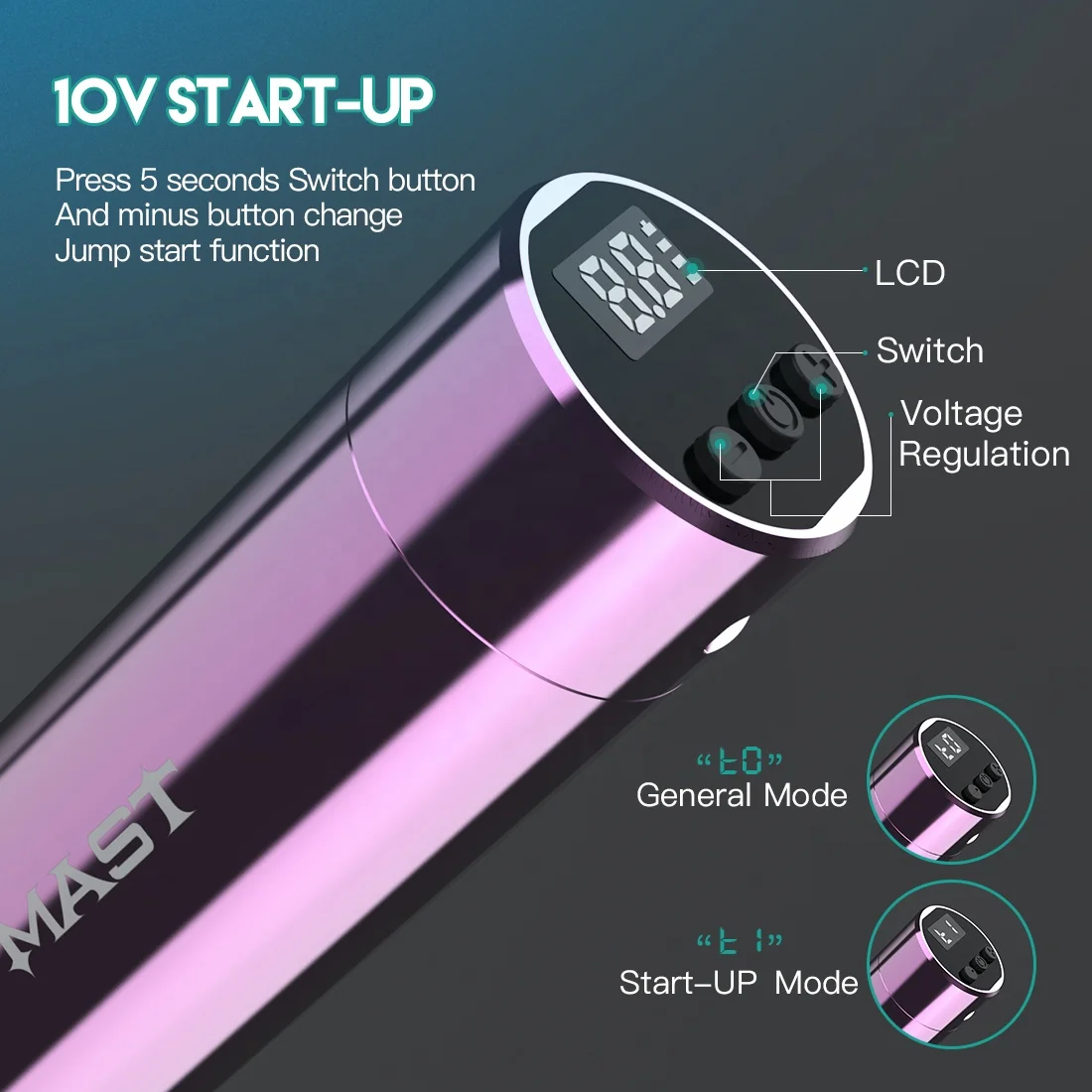 MAST Y22　タトゥーマシン　黒 MAST Y22 タトゥーマシン 黒 MAST Y22 プロワイヤレスタトゥー