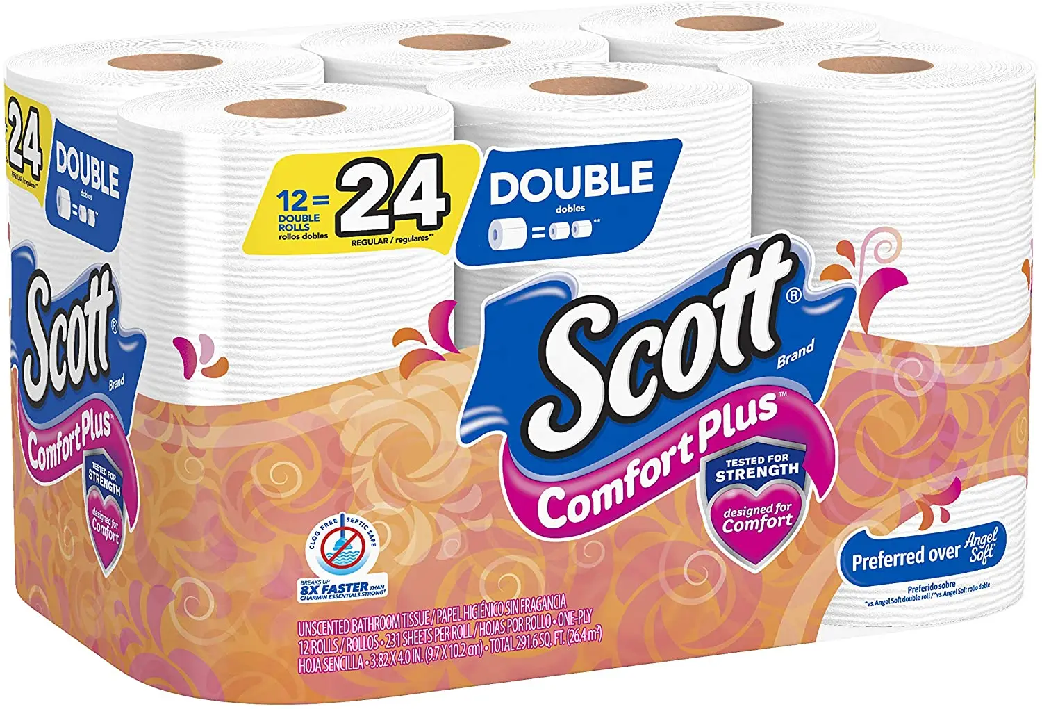 Hot Selling Toilet Paper Scott Comfortplus Toilet Paper Mega Rolls,2 ...