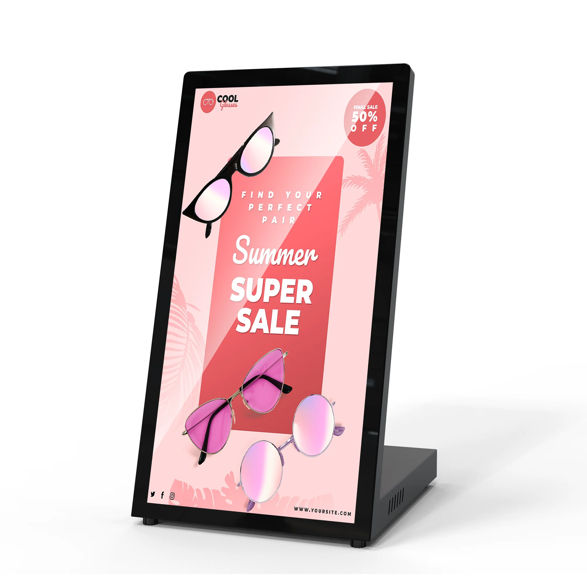 MWE 8/10.1 Inch Small Android Custom Portable Mobile Lcd Table-Top Touch Display Screen Digital for Hotel Counter