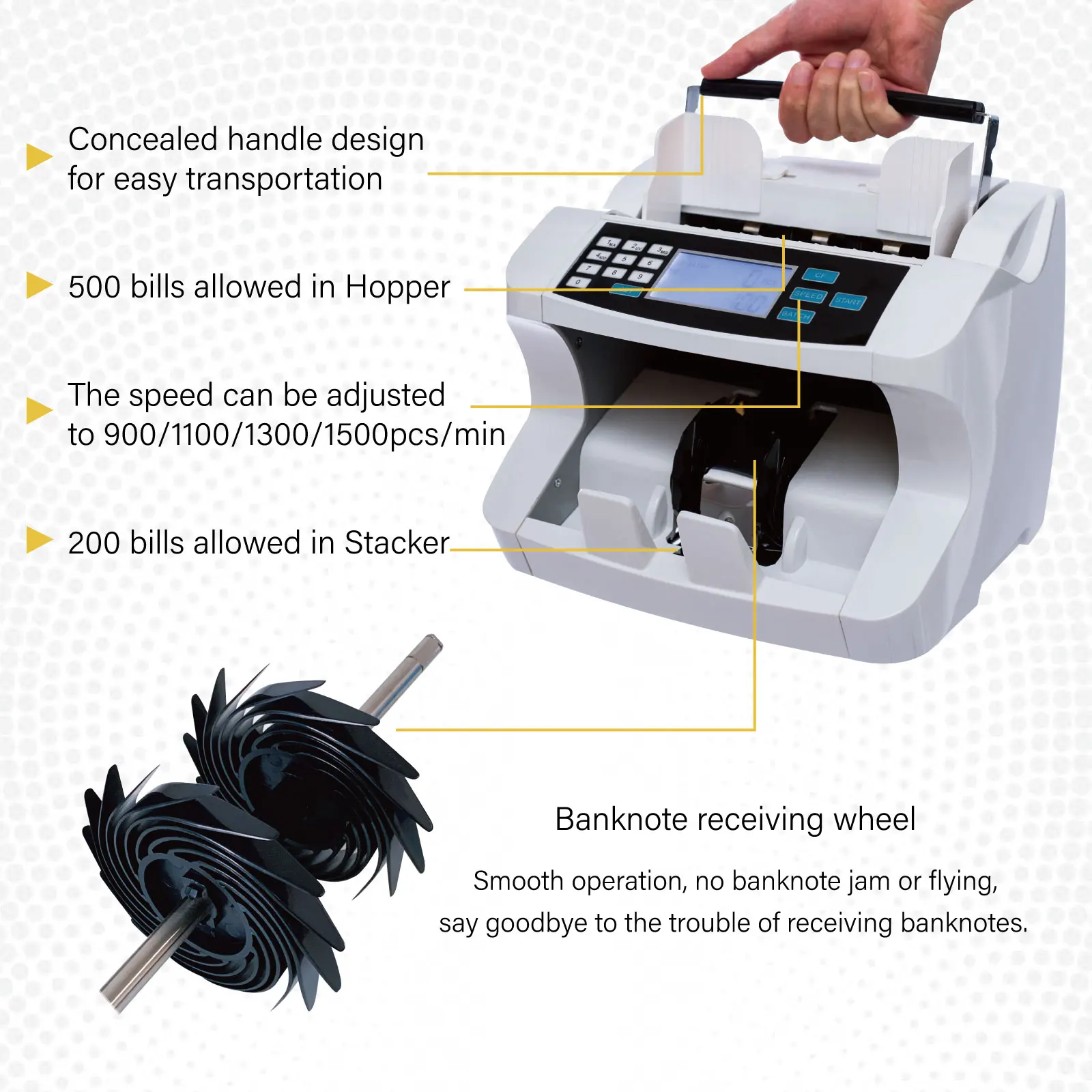 Money Detector Cash Counter Bill Single Value H-8300