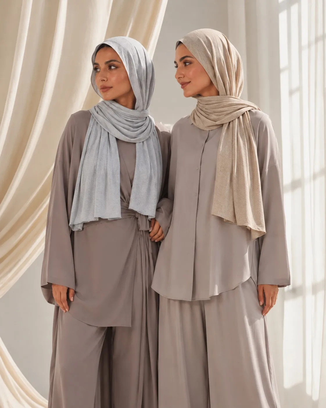 Custom Jersey Modal Hijab Warm Latte view 5