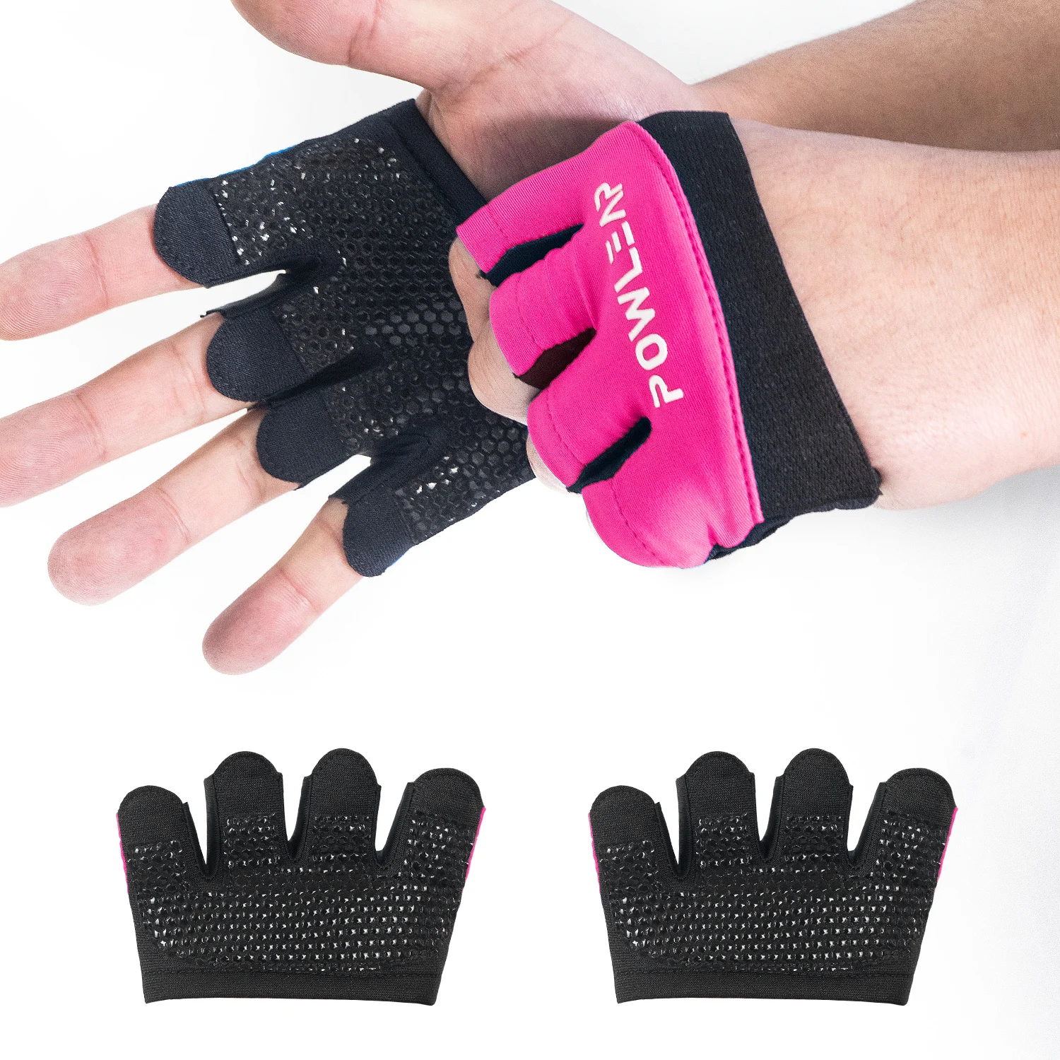 Benutzer definierte Vier-Finger-Fitness handschuhe Callus Guard WOD  Trainings handschuhe Half Finger Training Pull-Up Palm Bar Yoga  Anti-Rutsch-Handschuh