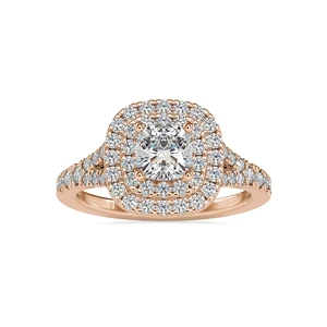 Top Selling 1.0 Carat Moissanite CUSHION Diamond Ring 18K Yellow Gold Prong Setting Original Jewelry