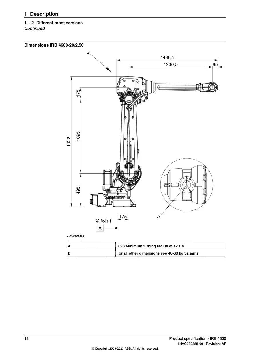 Industrial Robot Abb Cnc Robot Arm Irb 4600 Payload 45kg Reach 2050mm ...