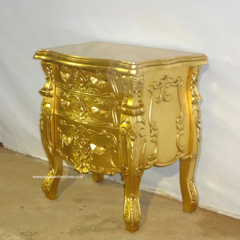 Antique Reproduction Rococo Bedroom Furniture Set With Full Carving