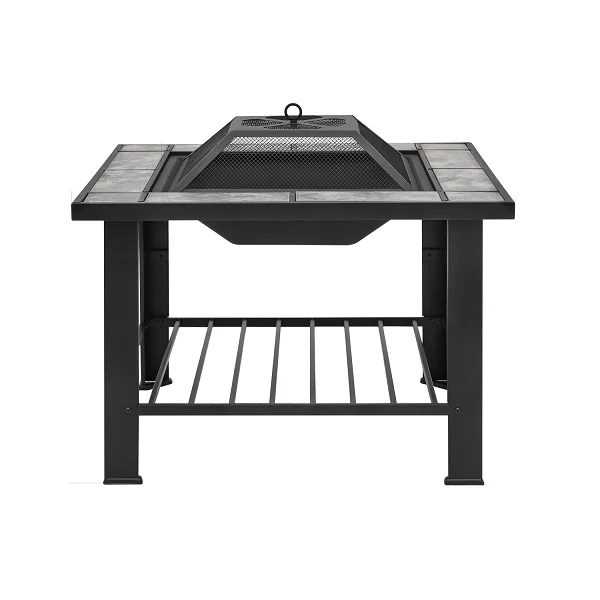 Metal Fire Pit Table Outdoor Round Fireplace Multifunctional Garden