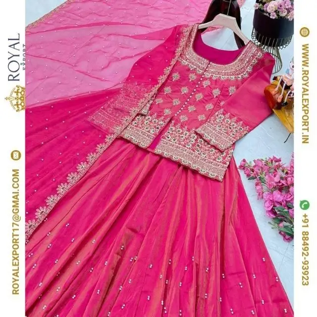 Designer New Pure Silk With Heavy Embroidered Semi Stitch Lawn Pakistani Suit Set Collection