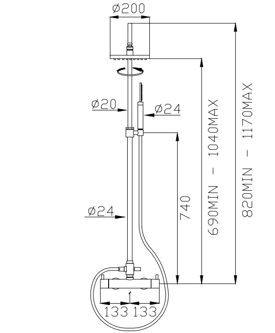 Shower Mixer Lever Detail