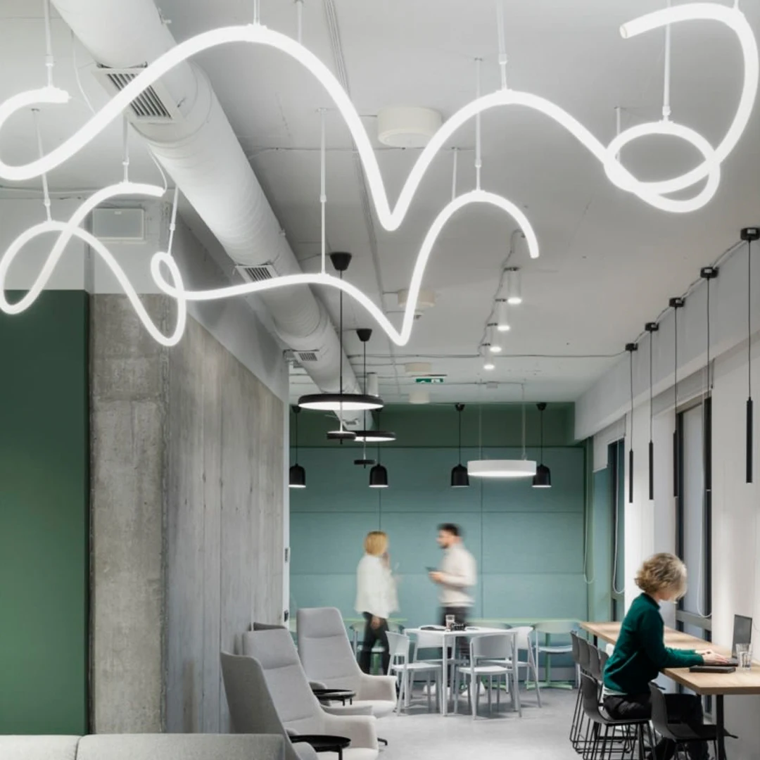 Гибкие красочные IP67 заводская цена круглые светодиодные неоновые гибкие светильники 360 градусов нейлоновые тканые сетчатые подвесные люстры