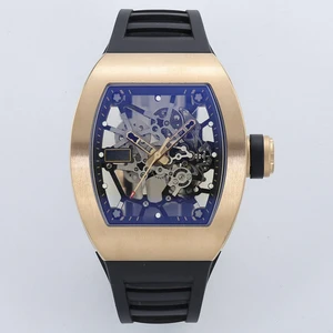 New High-quality Business Fashion Men's Mechanical Watch Carbon Fiber Skeleton Rubber Strap Diving Luxury Automatic Brand Watch