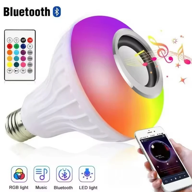 E27 RGB LED Bulb with Wireless Speaker Remote Control