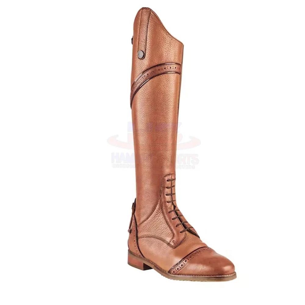 Equestrian Polo Long Zipper Boots Polo Men Horse Riding Tall Real