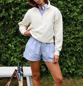 New Trend Outerwear Stand Winter Loose Fit Comfortable Half Zip Hoodie Ribbed Cuffs Women Casual Streetwear Pullover Sweatshirt