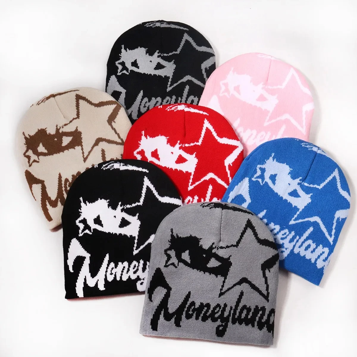 Glory Custom Waterproof Fashion Y2K Street Hip-Hop Knitted Beanie Personalized Trendy Design Autumn Winter Cold-Proof Warm Hat