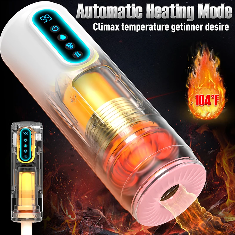 Realistic Vagina Stroker Machine - Electric Thrusting Rotation and Sucking Penis Massager - Masturbator for Men - Sex Toys