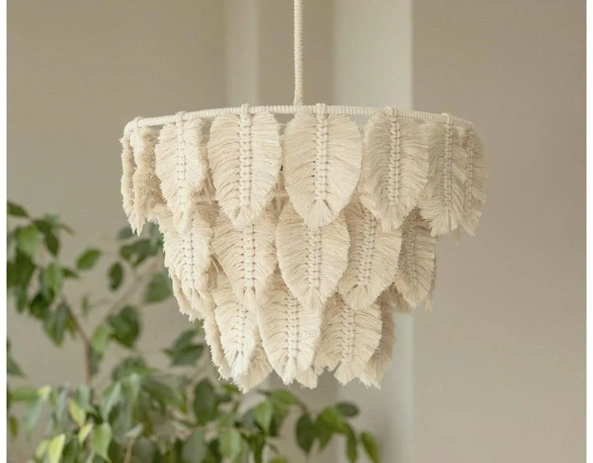 MULTIMINE LEAF MACRAME HANGING LAMPSHADE BEAUTIFUL WHOLESALES