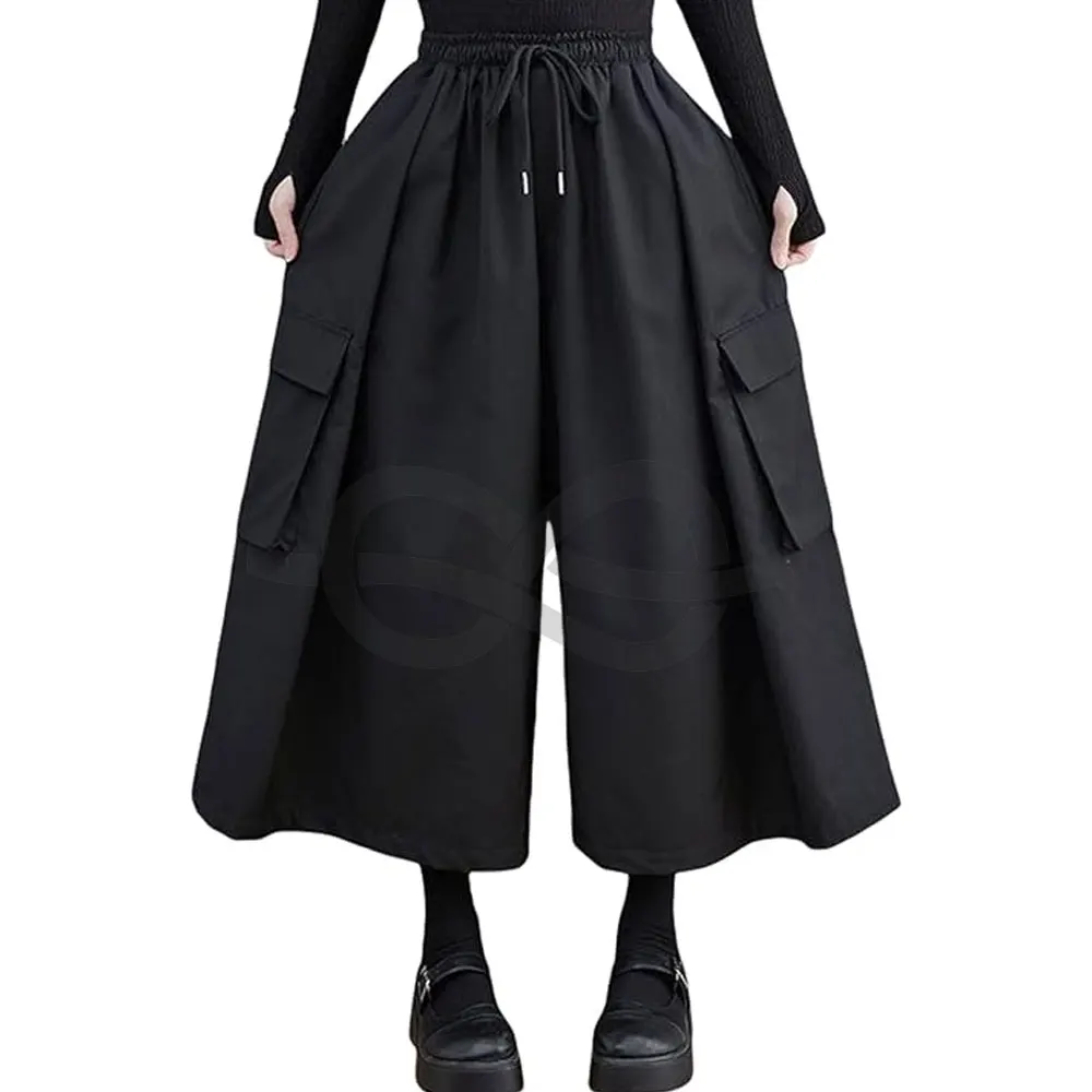 Shop Women's Casual Loose Wide Leg Culottes Hakama Trousers