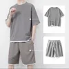 A12 Waffle Shorts Set Light Grey