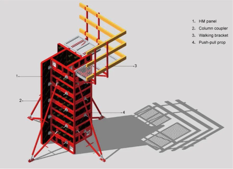 Tecon Q Concrete Forming Wall Form Adjustable Column Steel Frame