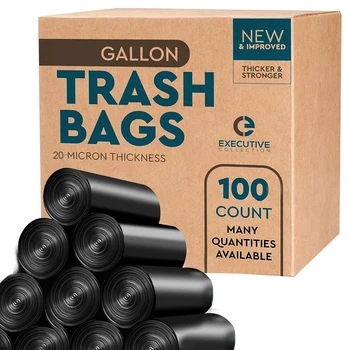 Custom Printed Dispenser Black Disposable 100% Biodegradable Manufacture Trash Bags Garbage Plastic Roll Bag