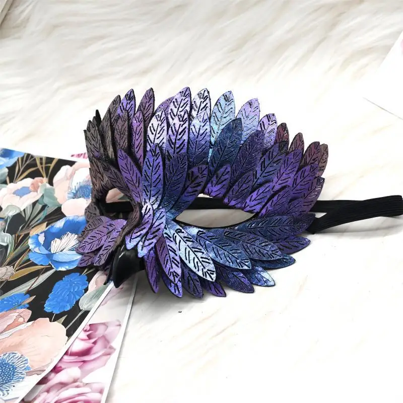 HLC Black Bird Beak Masquerade Masks Manufacturer Carnival Half Face Owl Raven Feather Mask for Halloween Cosplay Props Supplies