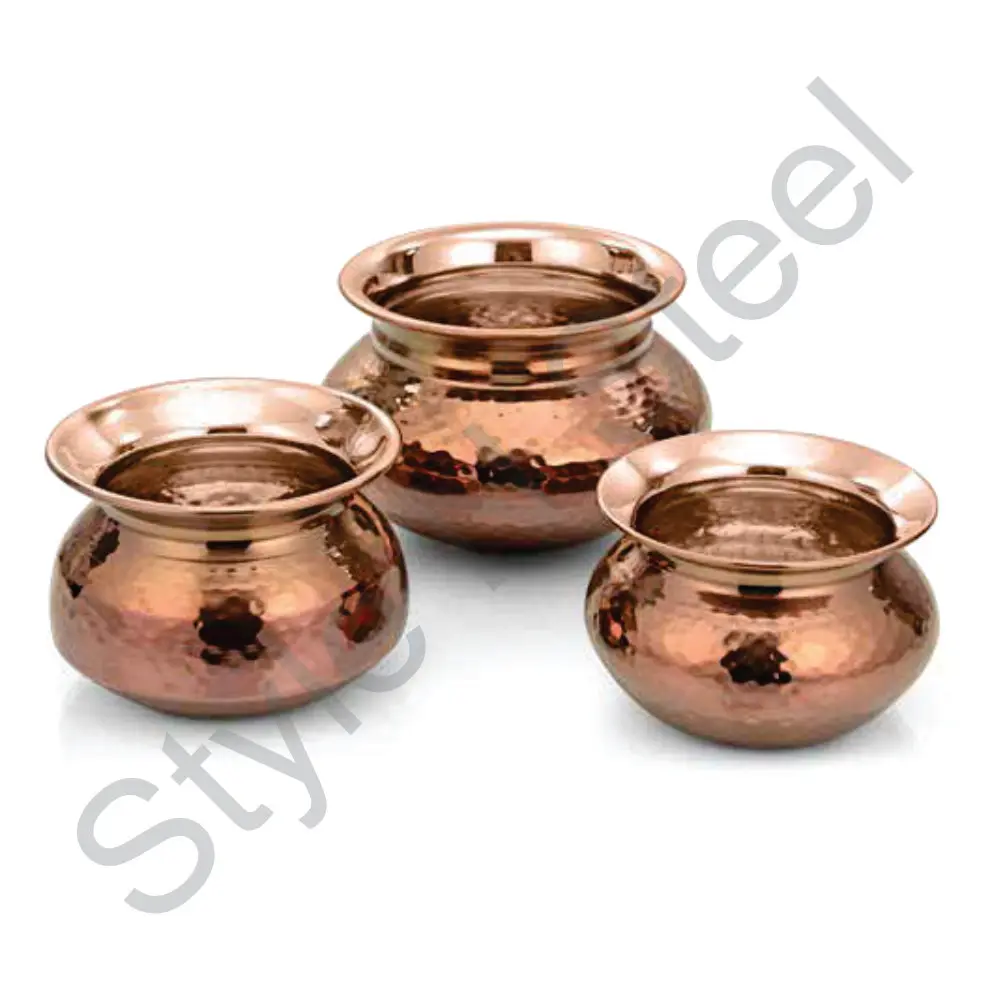 Double Wall Biryani Handi Stainless Steel Copper Stainless Steel