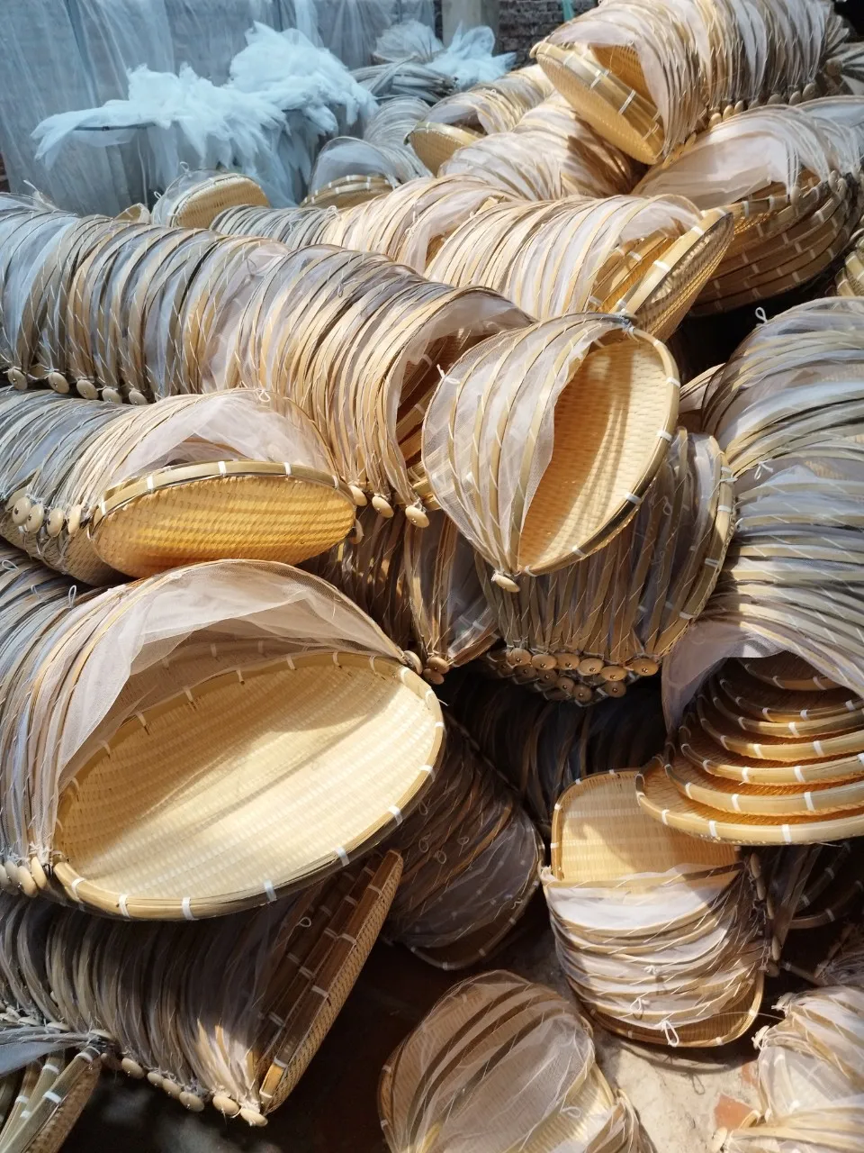 Vietnamese Bamboo Winnowing Basket With Net Cover At The Best Price