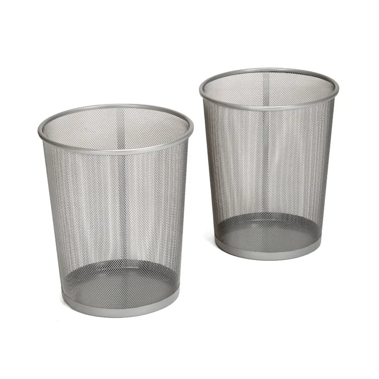 Bathroom Accessories Iron Metal Dustbin Elegant For Home And Garden