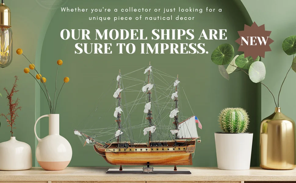 Ship Inlay USS Constitution Ship Model - Handicraft for Nautical Decor