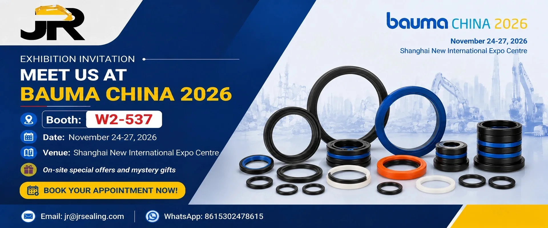 Bauma CHINA 2026 Exhibition Invitation - Meet JR Seal at Booth W2-537