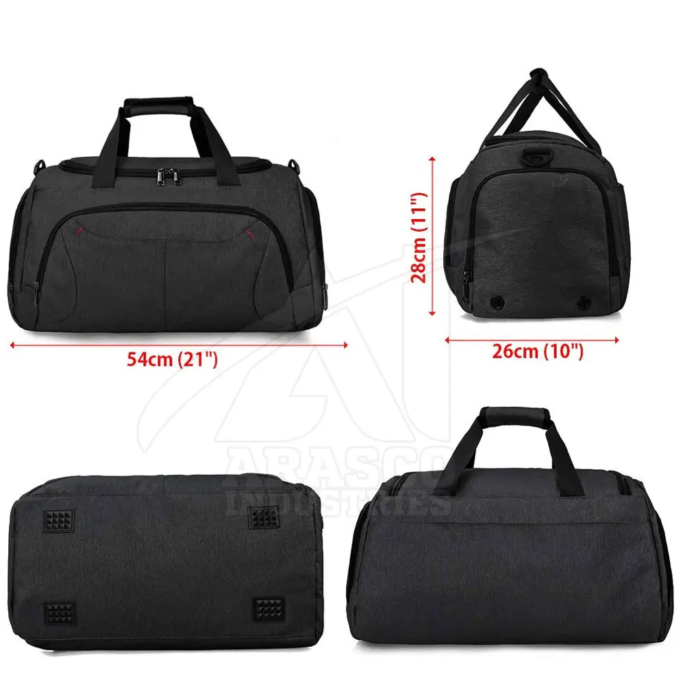 Custom Heavy Duty Large Fitness Travel Duffle Bag Waterproof Black