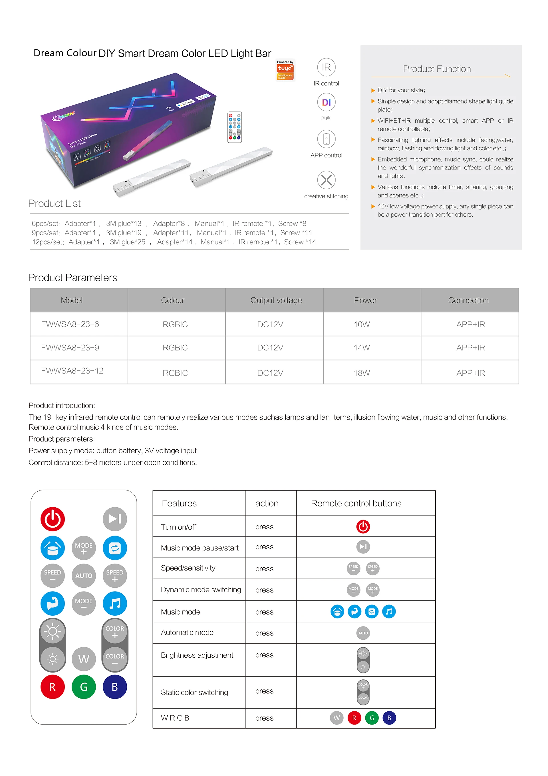 CL照明现代发光二极管RGB墙板Ambinet白色灯罩夜总会派对装饰电子商务应用控制