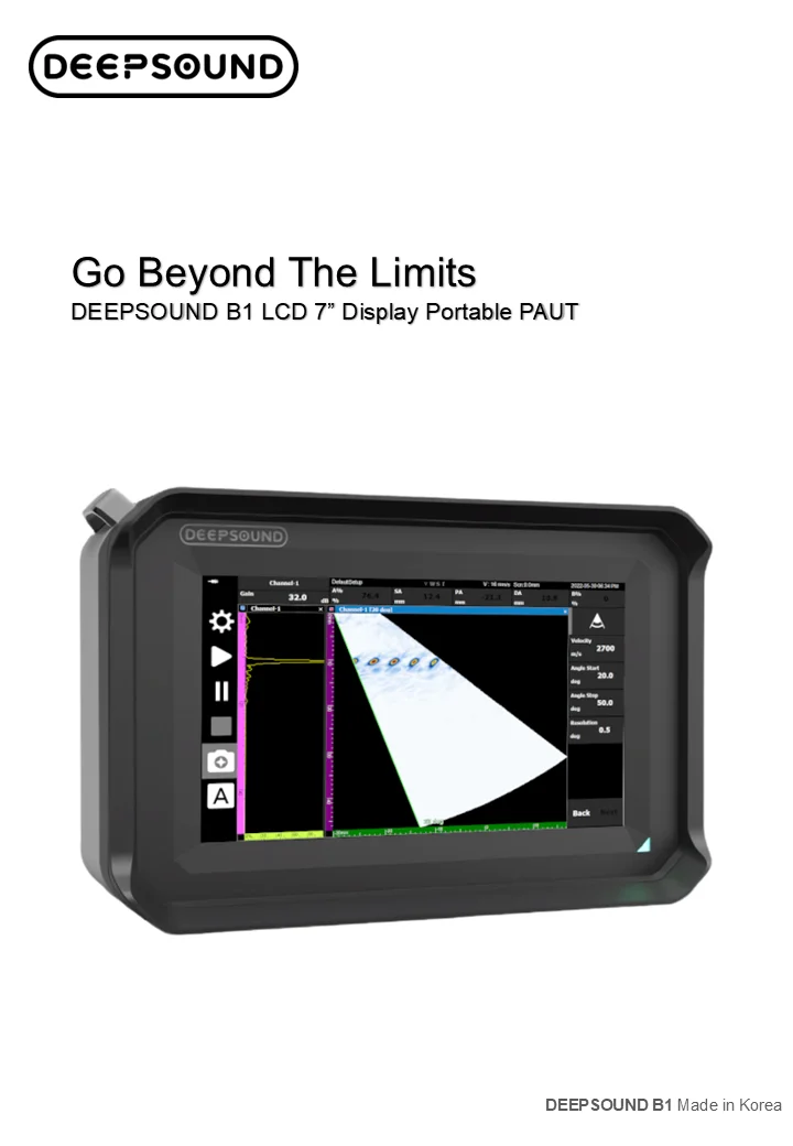 DEEPSOUND B1 Portable Phased Array Ultrasonic Flaw Detector 16:64PR ...