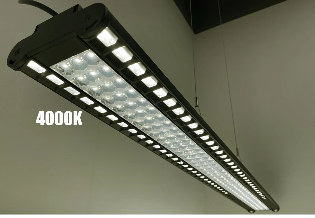 Rotatable Low UGR Profile LED linear light with reflector lens for supermarket warehouse office 110Lm/W 5years warranty