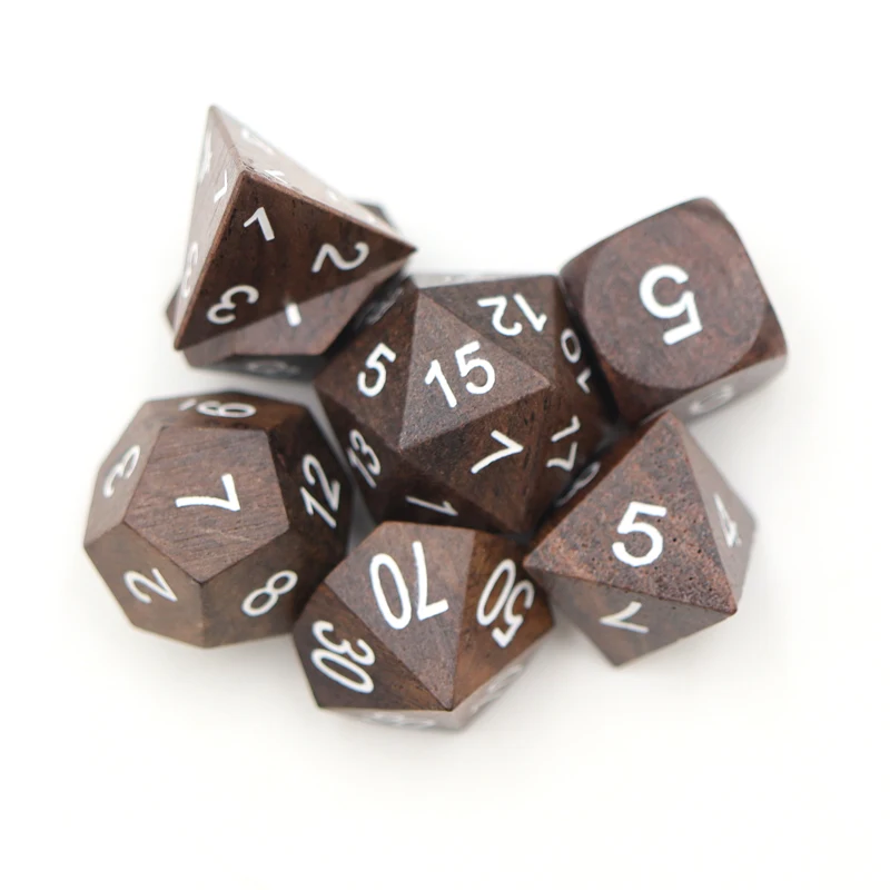 High Quality Custom Wood Dice D&d Game Dice Set Wholesale Wooden Dnd
