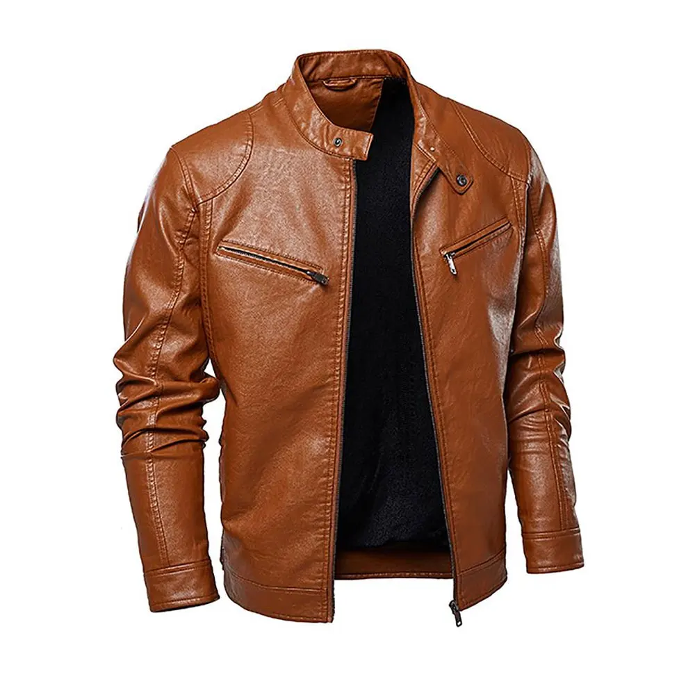 2022 New Arrival Men's High Quality Fashion Design Plus Size Leather Jacket Fancy Leather Jacket