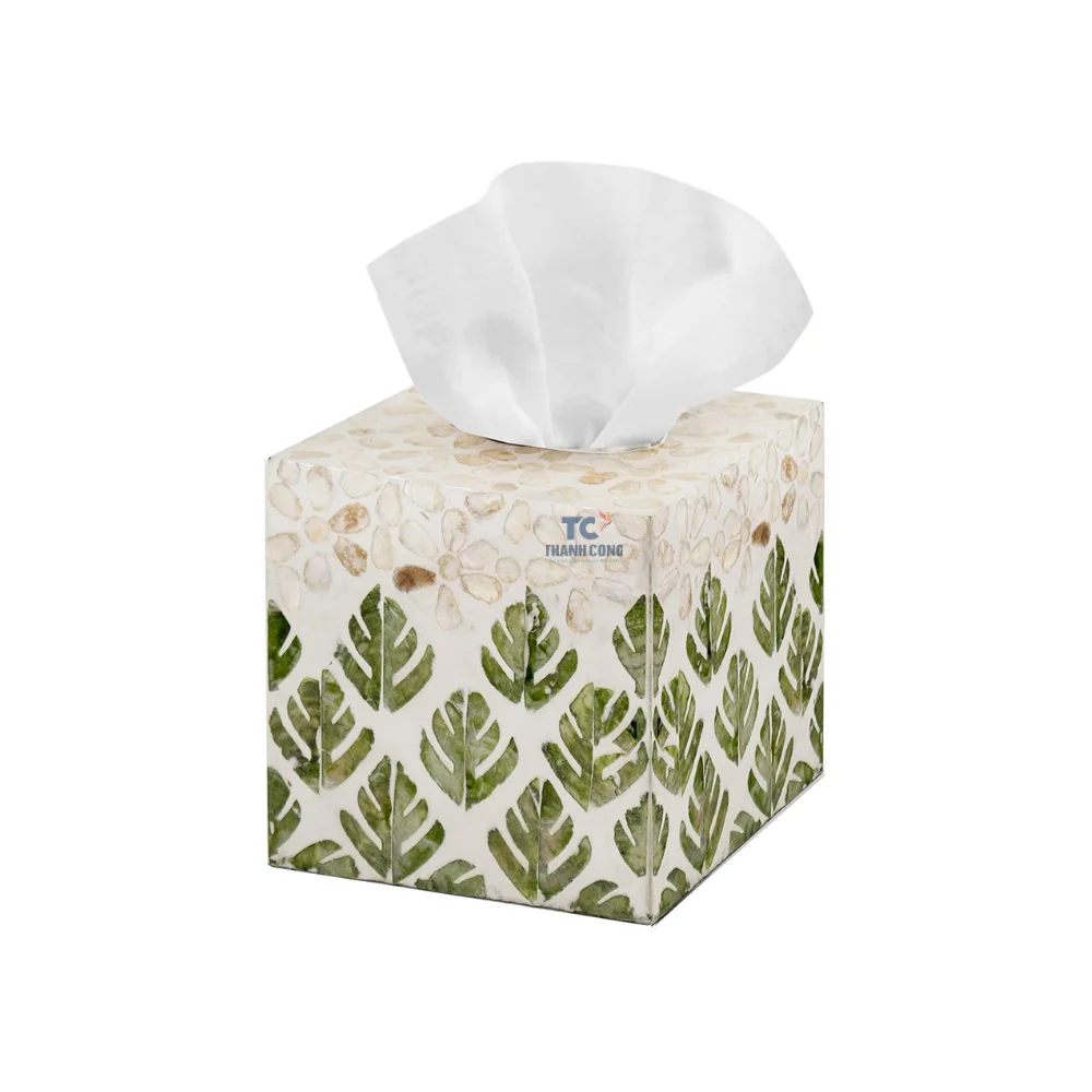 Mother Of Pearl Inlay Tissue Box Cover Decorative Square Tissue Tissue ...